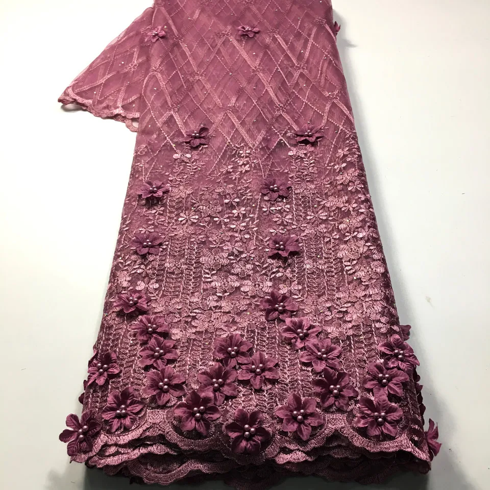 Африканская кружевная ткань с 3D цветами 2021 высококачественное кружево бисером