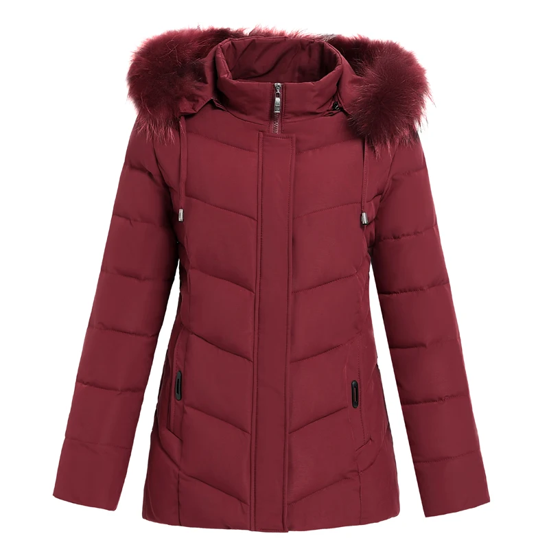 2020 зимняя пуховая куртка с воротником из натурального меха Женское пальто модная