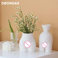 ceramic art body flower pot woman ass vase sculpture crafts home decor living room porch flower arrangement flower ornaments