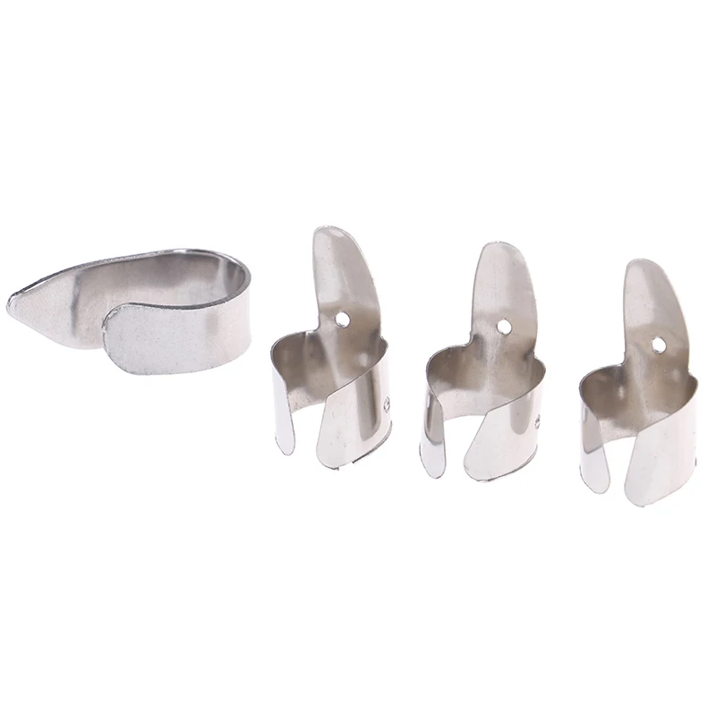 4 stücke edelstahl 1 daumen und 3 finger nagel gitarre picks plektren set metall akustische elektrische bass gitarre zubehör free global shi