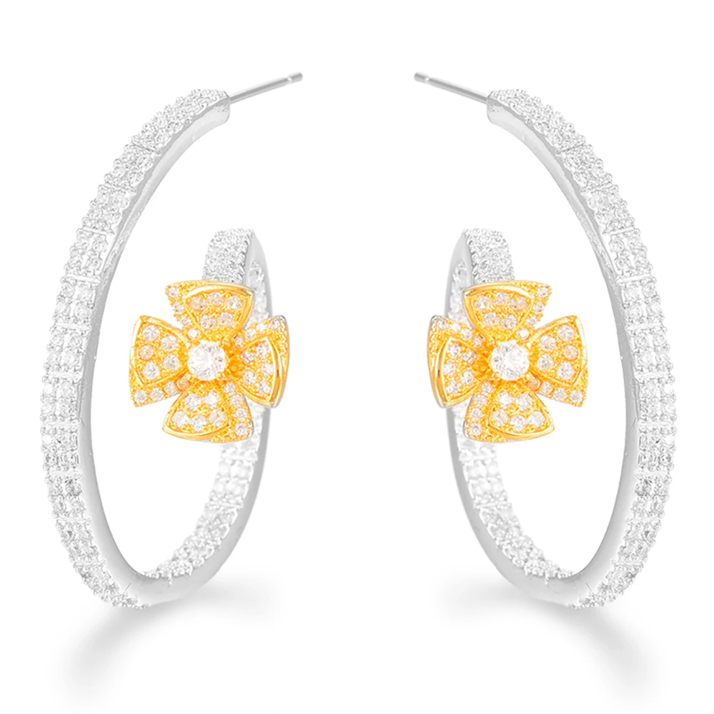 

Siscathy Luxury Trendy Round Drop Earrings For Women Full Mirco Paved Cubic Zirconia Naija Wedding Drop Earring Fashion Jewelry