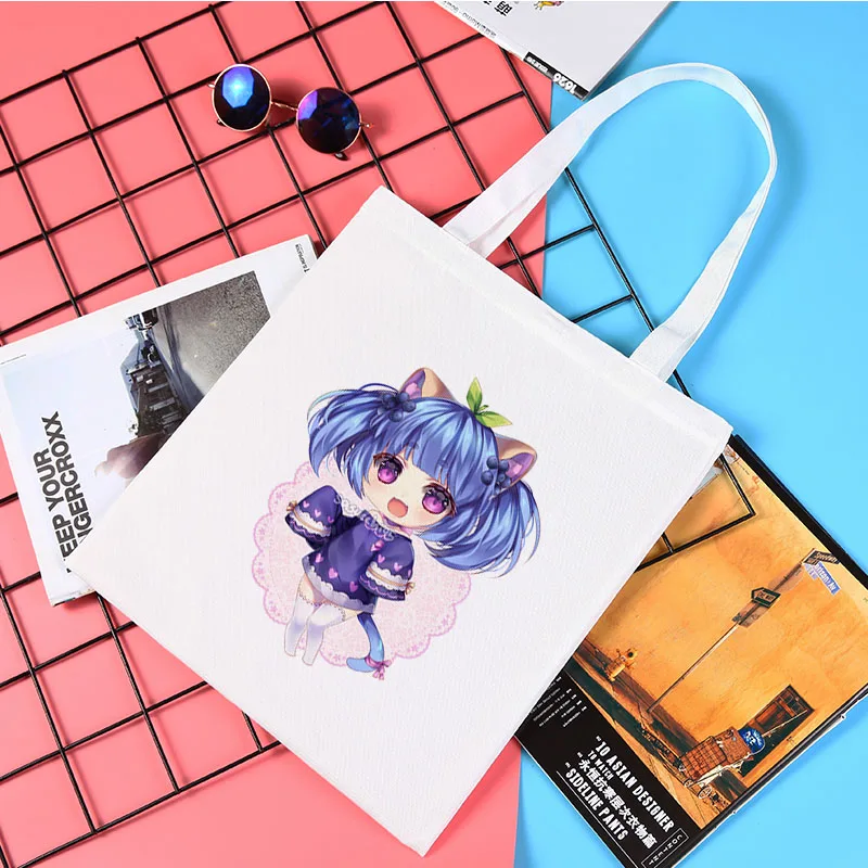 

Cartoon Shopper Bag Tote Bags for Women Canvas Simpl Large Designer Handbags Women's Woman Folding Shopping Beach Printed Custom