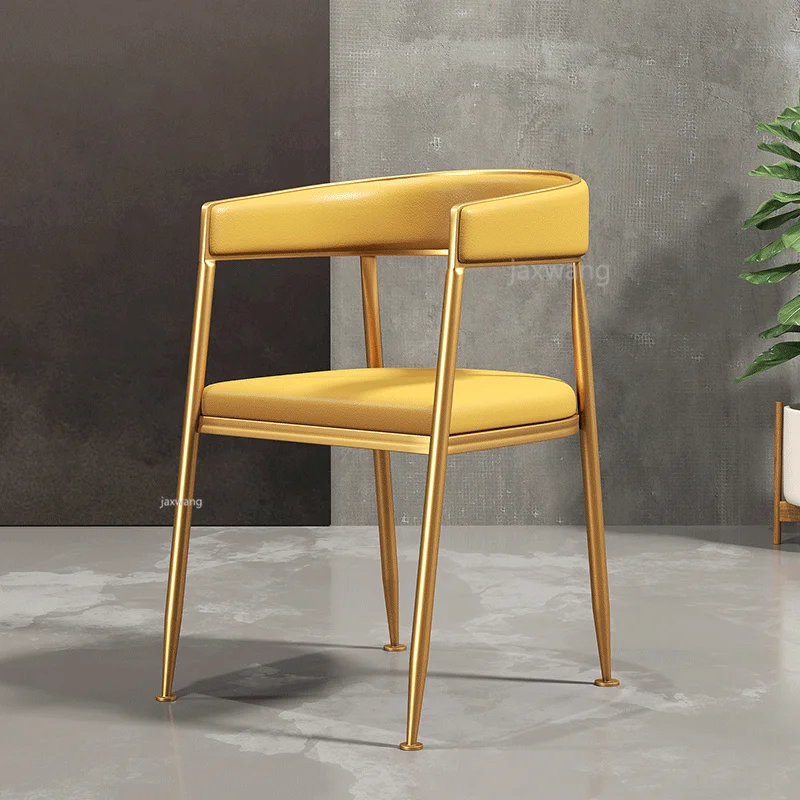 Настраиваемый роскошный золотой железный обеденный стул креативный задний