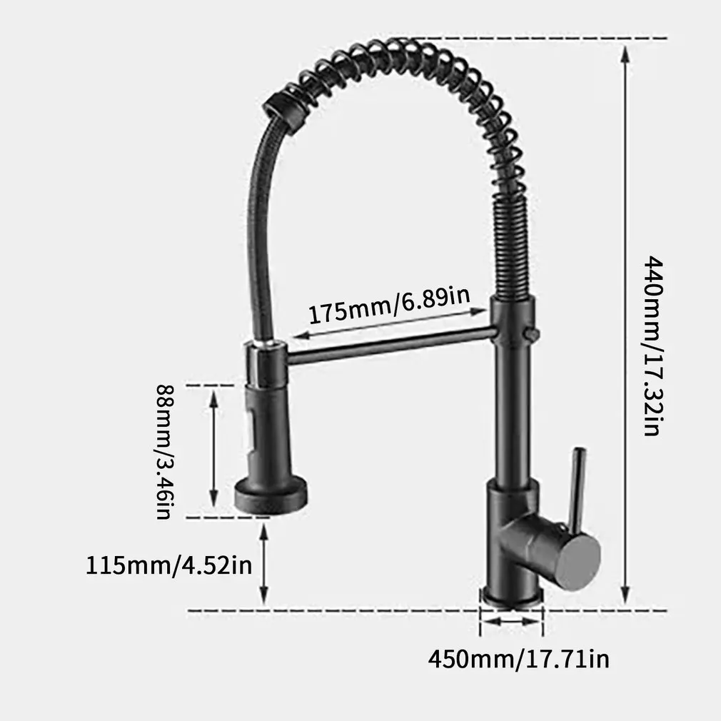 

Deck Mounted Flexible Kitchen Faucets Pull Out Mixer Tap Black Hot Cold Kitchen Faucet Spring Style with Spray Mixers Taps 1 pc