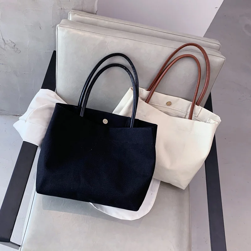 

Canvas Girl Purses and Handbag Shoulder Shopper Shopping Bags for Women2020 Fashion Casual Large Capacity Female Totes Wholesale