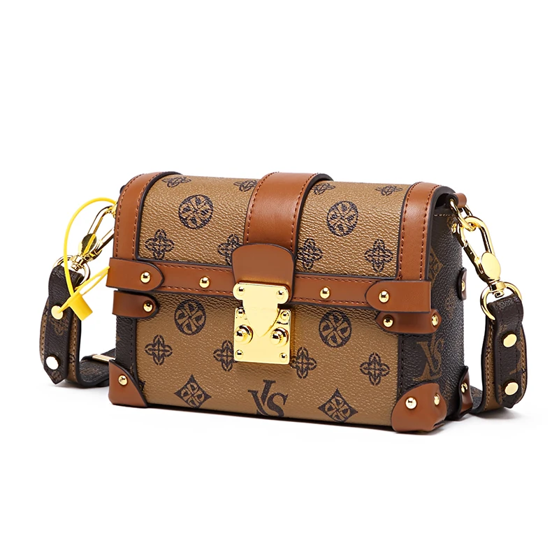 

Роскошная брендовая сумка из 100% натуральной кожи, новинка 2022, модная дамская сумка-бокс, универсальная цепочка, сумка-мессенджер на одно пле...