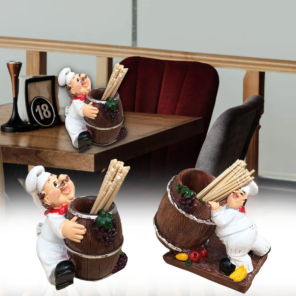Toothpick Holder No Lid Nordic Style Resin Home Decor Dispenser Fat Chef Shape Storage Box Cartoon Kitchen Restaurant Container |