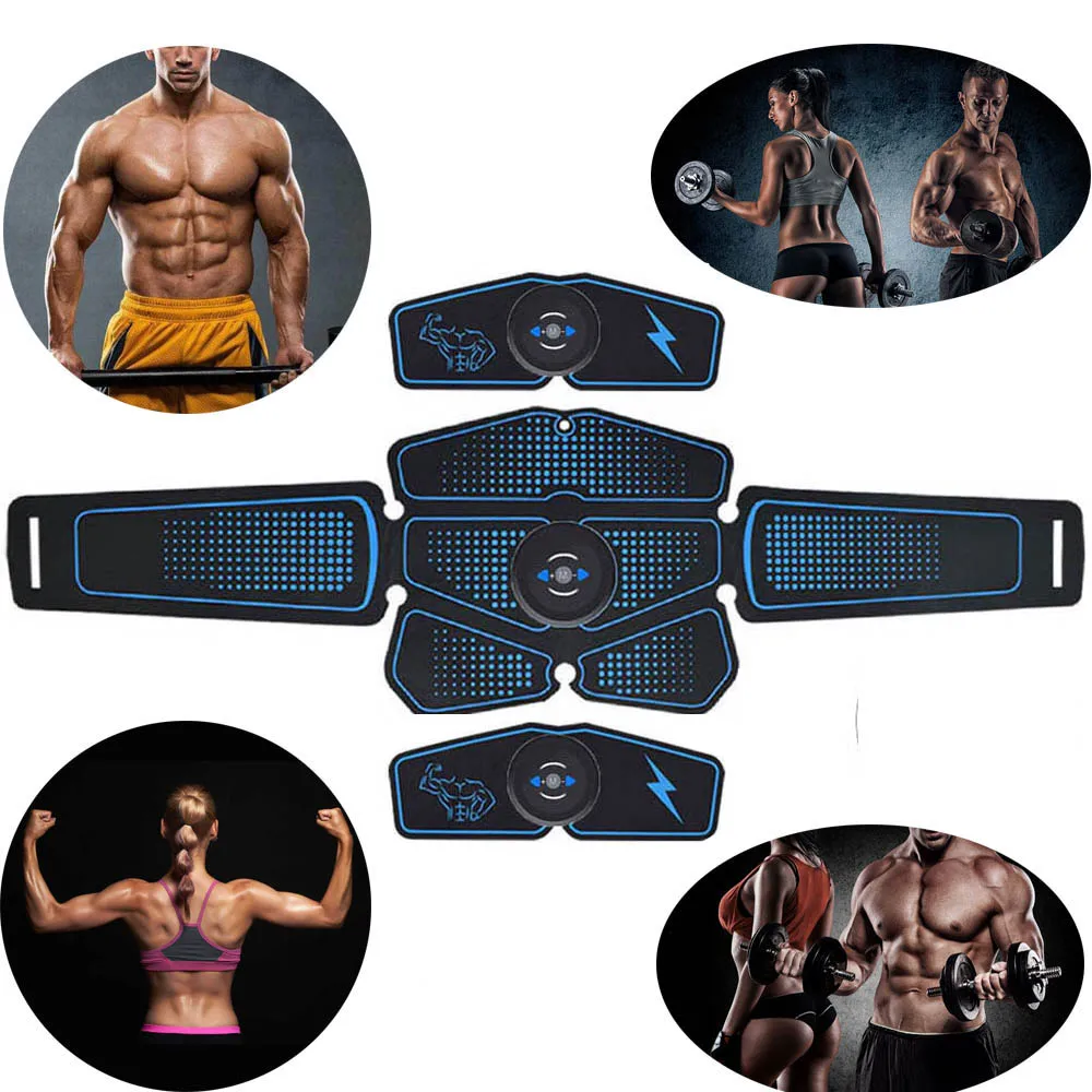 

EMS Abdominal Muscle Trainer Fitness Equipment Exercise Stimulator Device Machine Body Slimming Burning USB Charging Home Gym