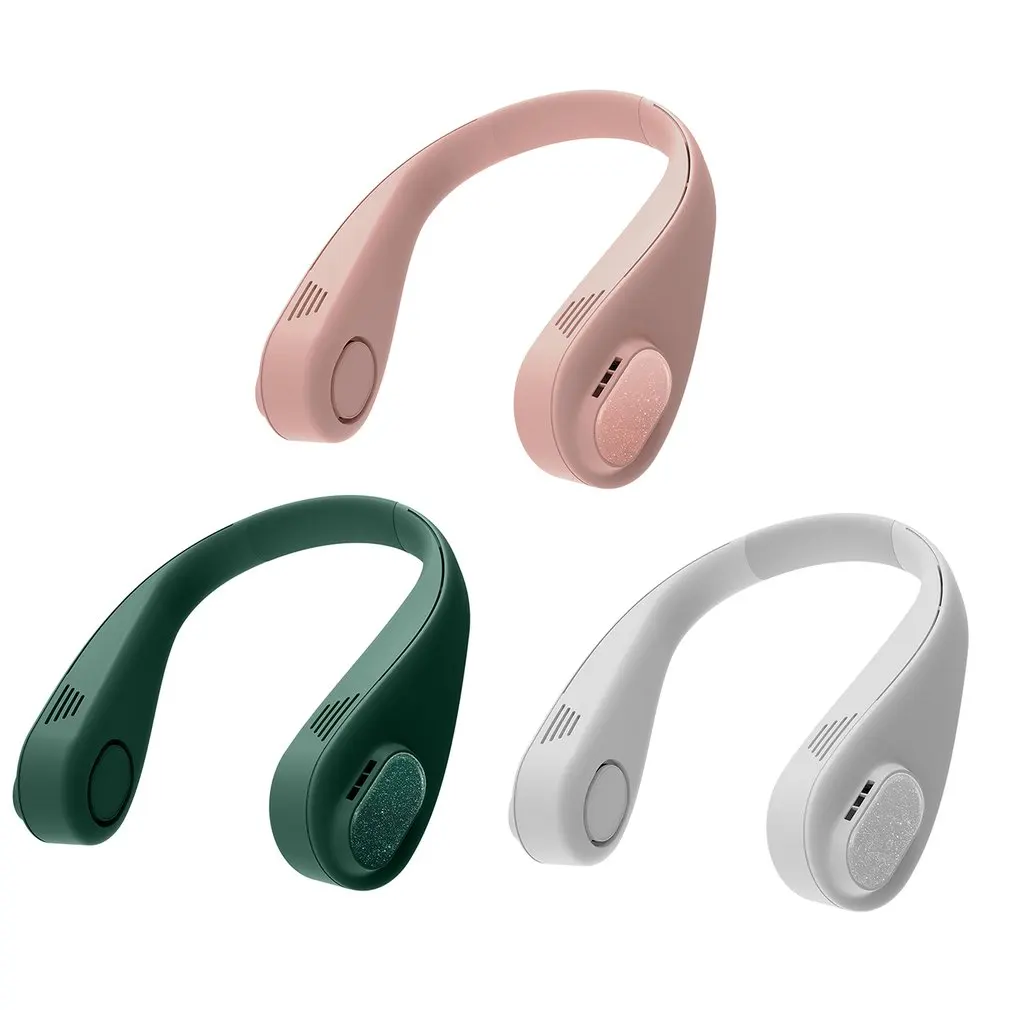 

L18 Leafless Halter Neck Fan Twin-turbo Three-gear Adjustable Halter Fan Mechanical Hanging Neck Large Capacity Fan