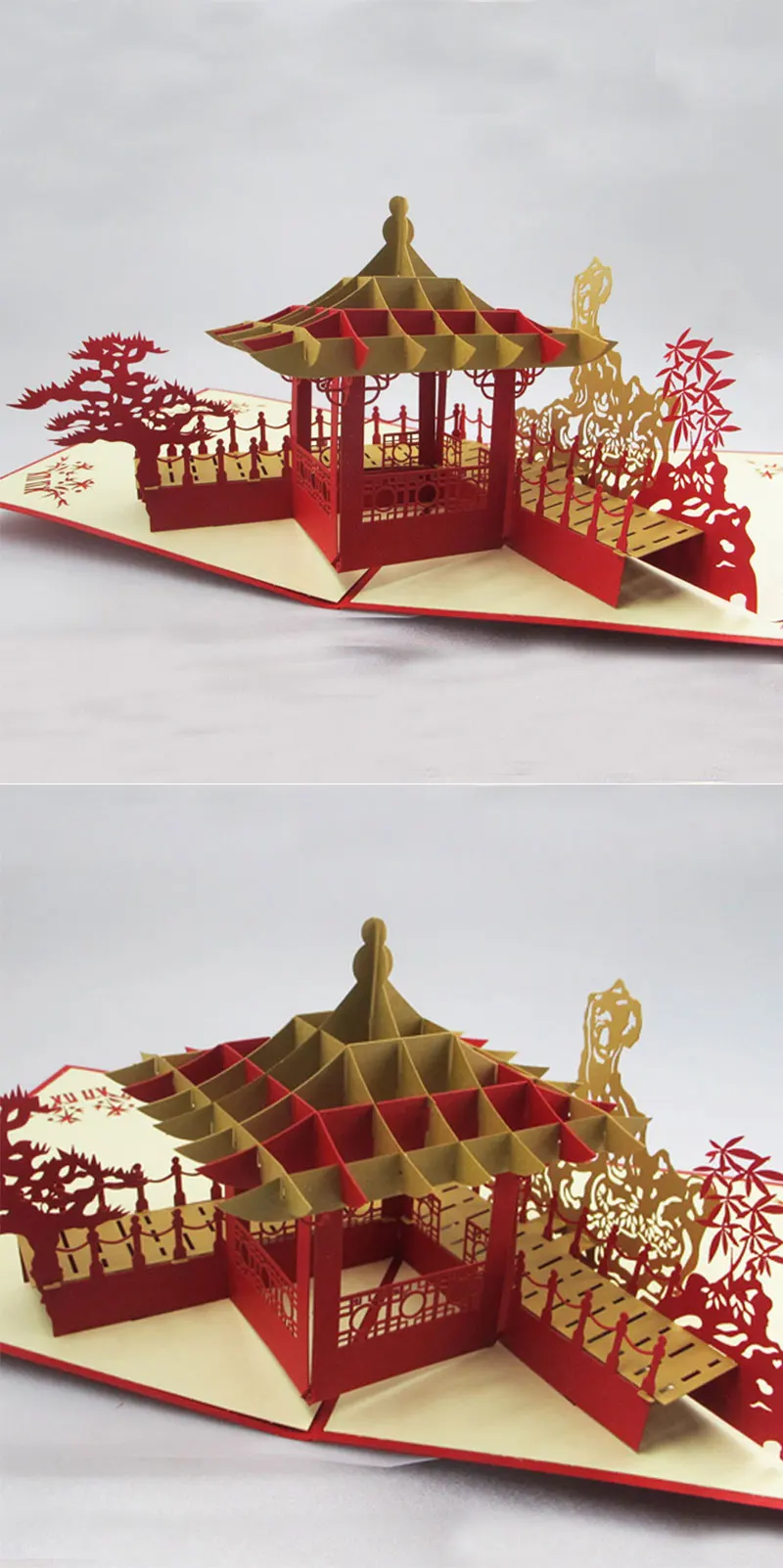3D всплывающие карты китайская садовая бумага карты подарочные карты или на день матери, для свадьбы, годовщины, дня рождения открытки на все случаи жизни