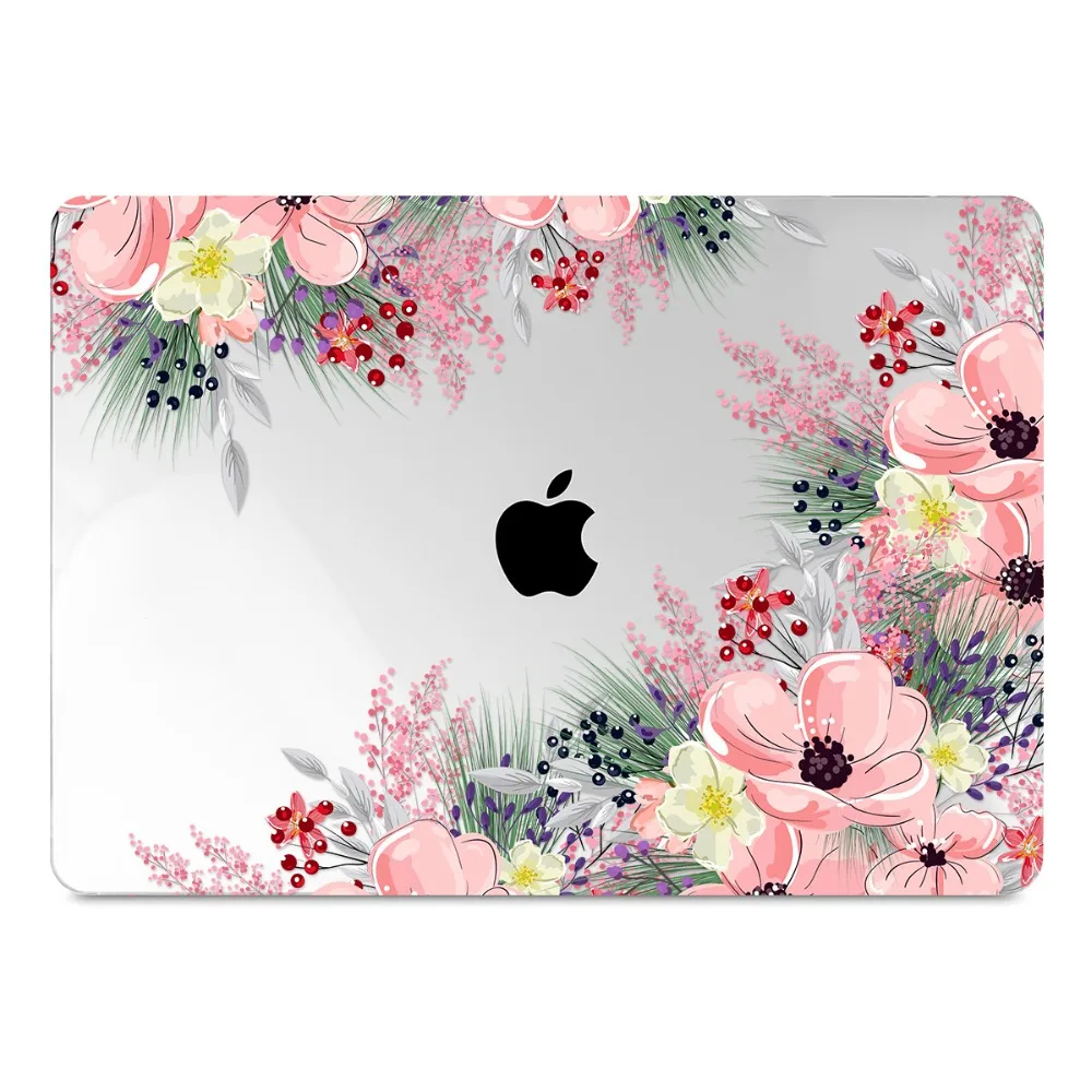Жесткий Чехол для ноутбука с цветочным принтом для Macbook Pro retina 11 12 13 15 Air Pro 15 16 A2141 A1932 A1989 чехол с кристаллами