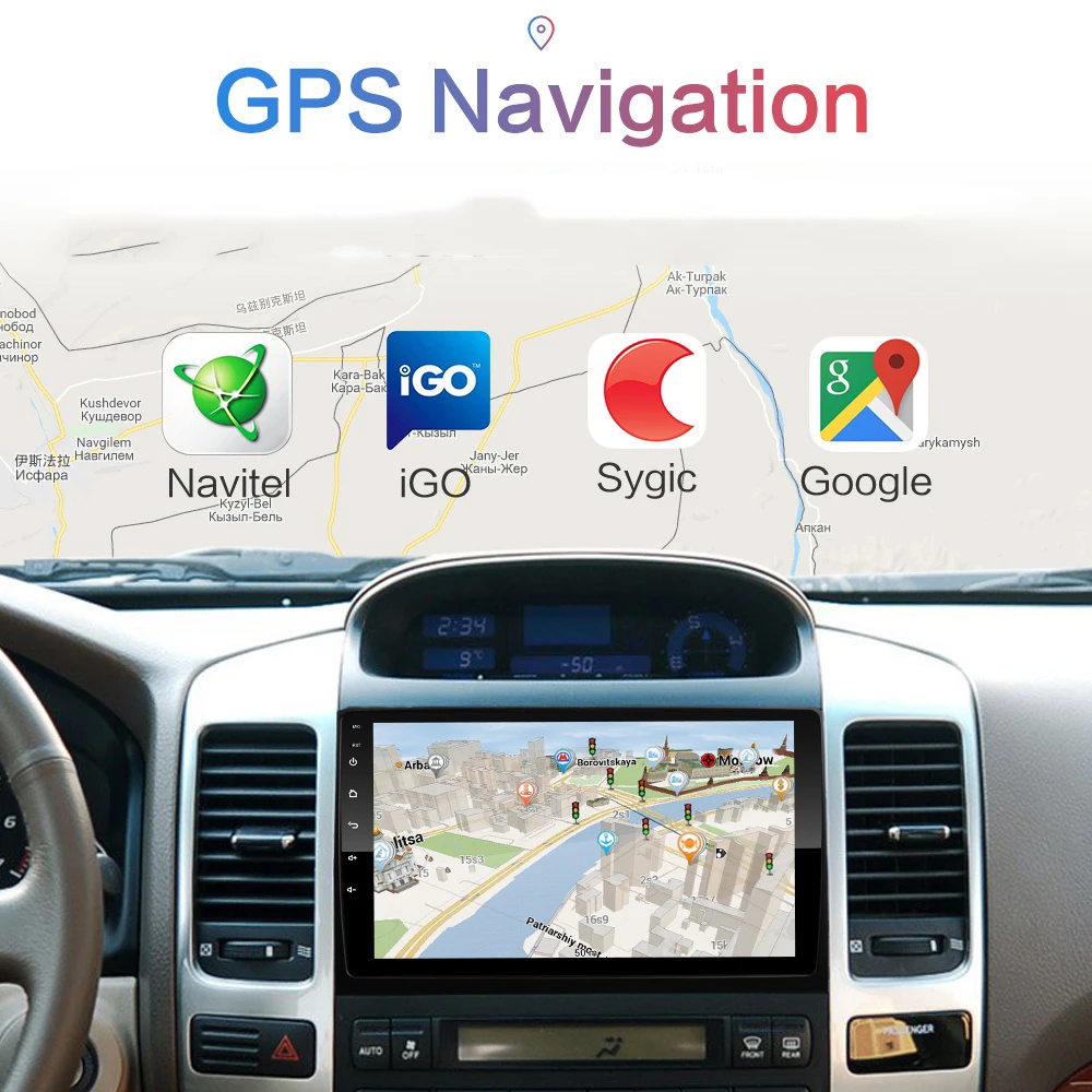 Автомобильный мультимедийный плеер 9 дюймов Android 1 для toyota Land Cruiser Prado 120 2004-2009 2Din