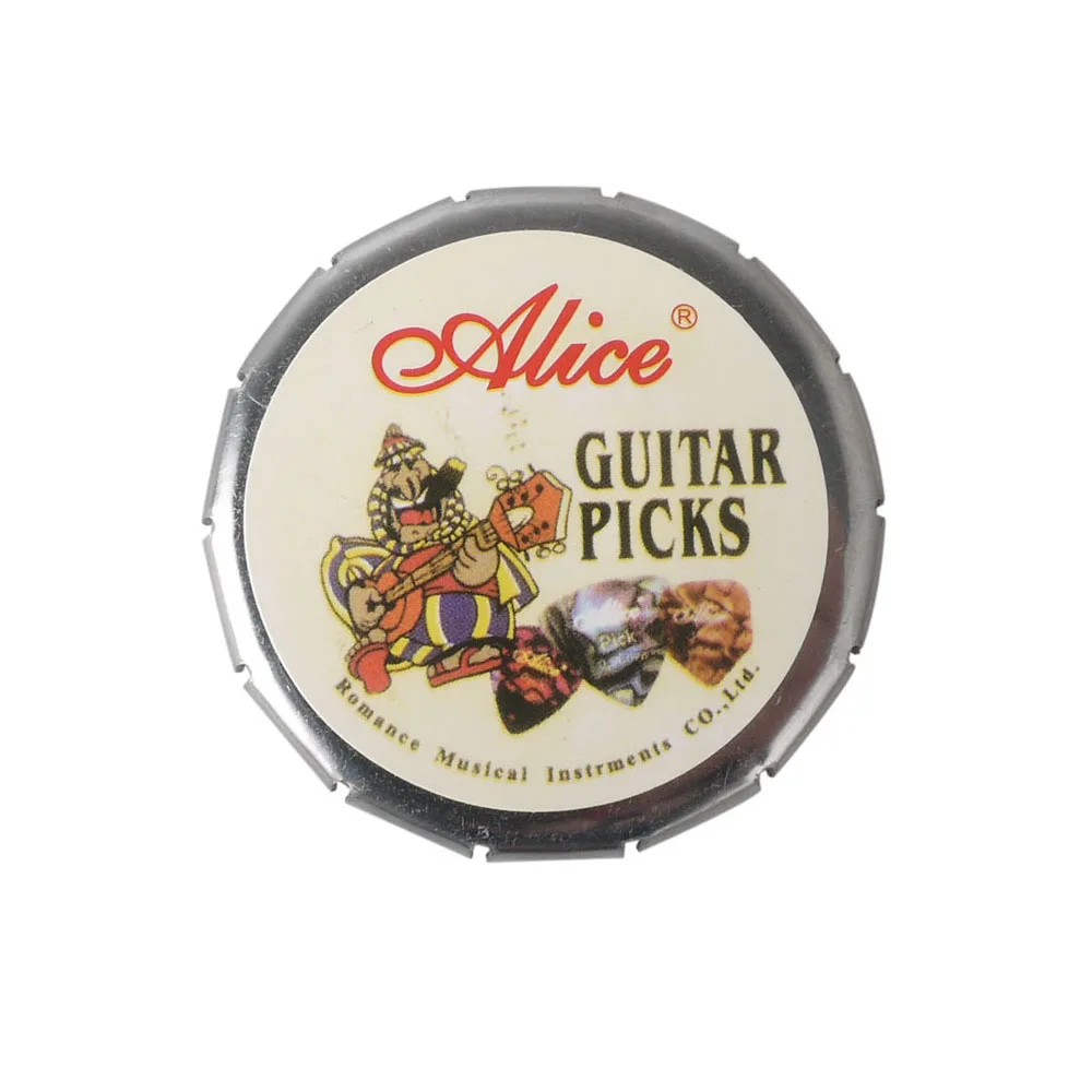 alice celluloid plektren 12 stücke plektrum in mini nette runde zinn metall picks box fall für akustische elektrische gitarre zubehör f