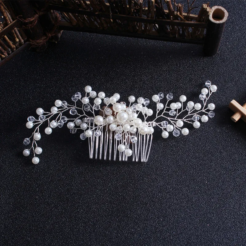 Красивый головной убор невесты гребень свадебное платье аксессуары для волос