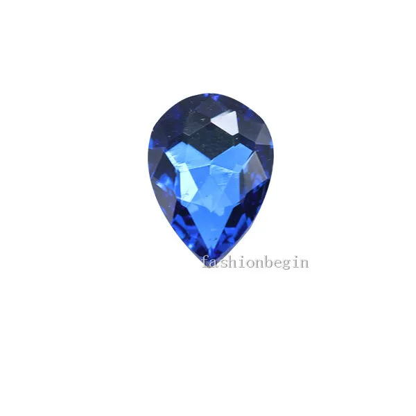 mid sapphire 30p 4x6 мм каплевидный цвет с заостренным фольгированным дном задняя Стеклянная Каменная граненая кристаллическая Стразы для дизайна ногтей бриллиантовые драгоценные камни бусины для изготовления ювелирных изделий - Цвет: mid sapphire