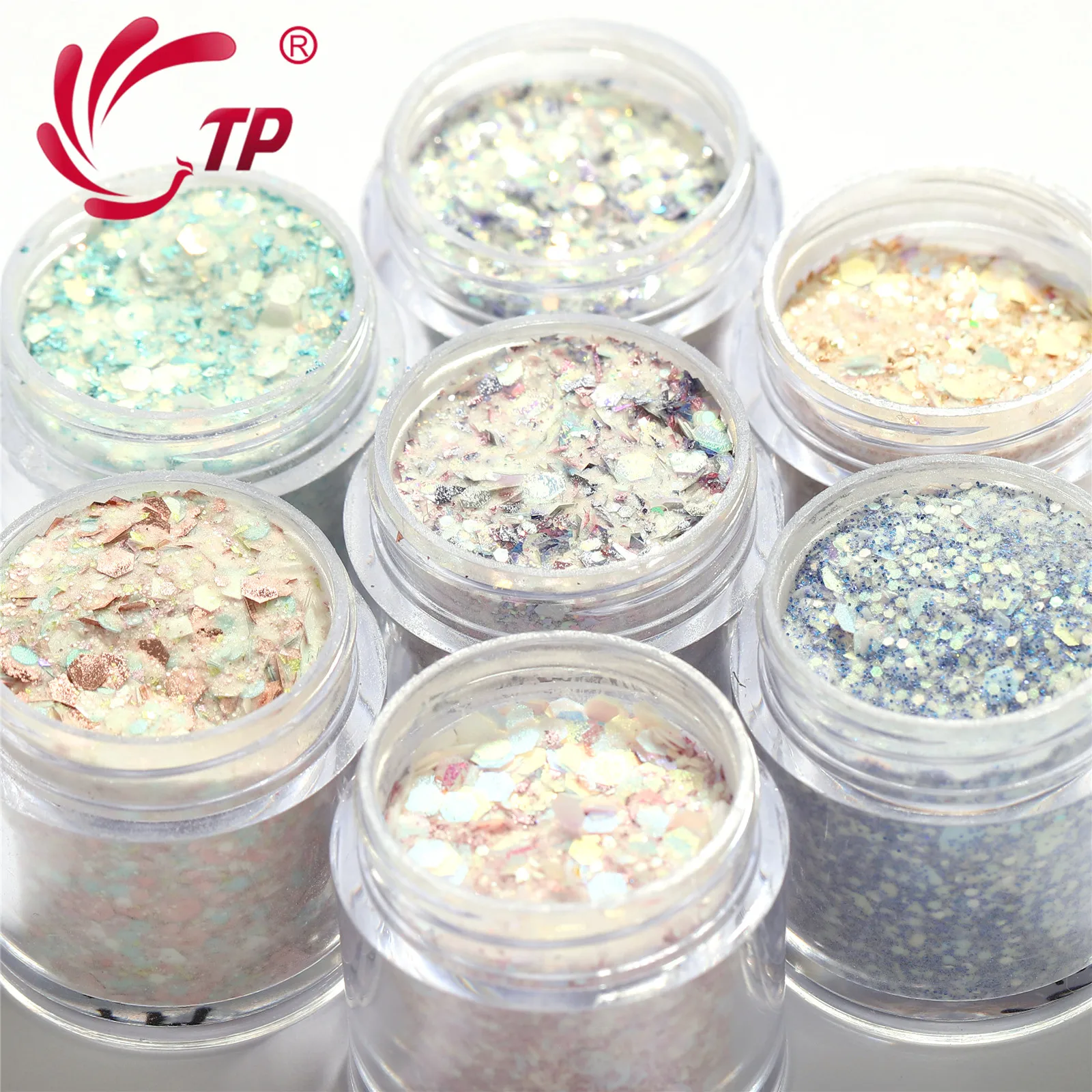 Блестящие хлопья для ногтей пудра маникюра с блестками градиентный блестящий