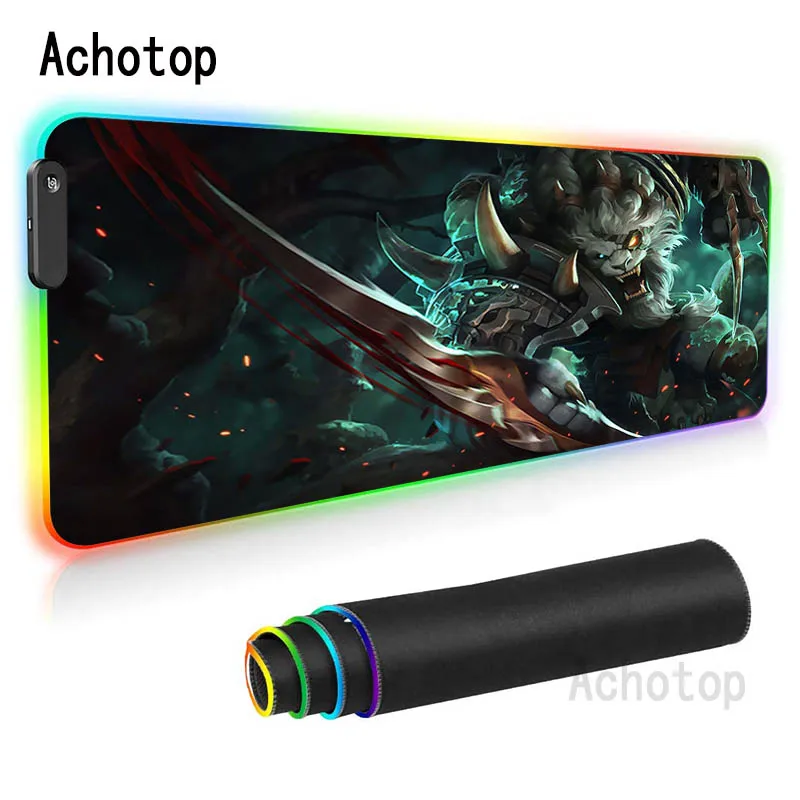 league of legends rgb mouse mat neon gamers accessories led mousepad large with backlit rubber mat mouse for pc desk rug laptop free global shipping