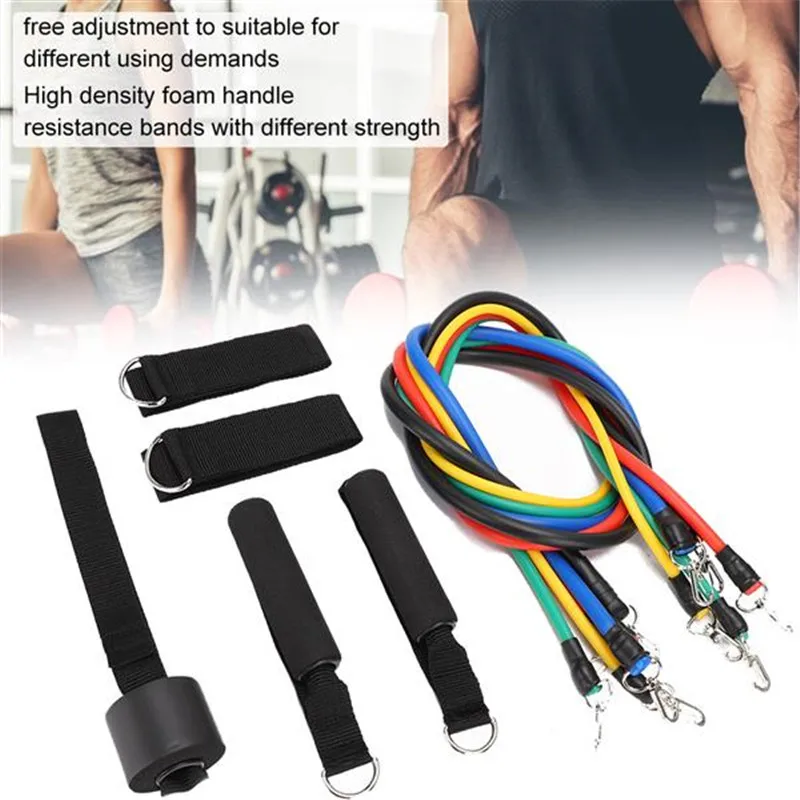11 шт./компл. латекс трубы Эспандеры домашний тренажерный зал силовых тренировок