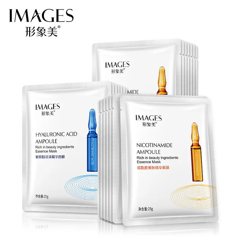 

images Hyaluronic Acid Nicotinamide Essence Face Masks Moisturizing Whitening Anti Aging Shrink Skin Care Wrapped Facial Mask