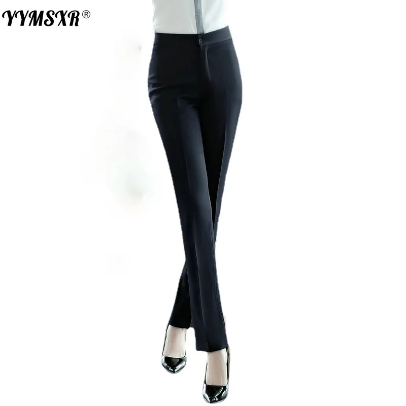 

Pants Plus Size Women's Professional Wear 2021 New Spring and Autumn High Quality Black Nine-point Pants High Waist