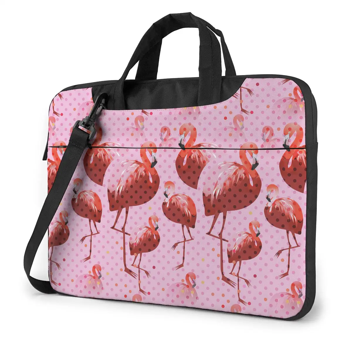Flamingo Laptop Bag Case Protective Vintage Computer Bag Bicycle Crossbody Laptop Pouch