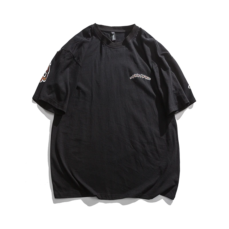 Футболка мужская оверсайз с буквенным принтом модная уличная рубашка круглым