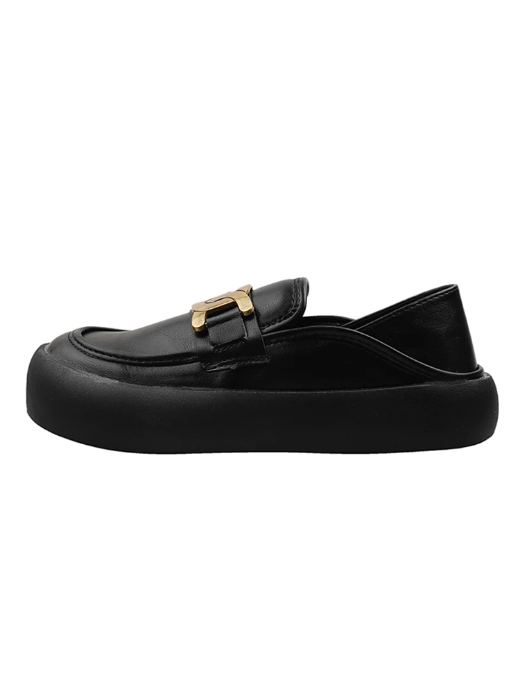 

Shoes Woman Flats Clogs Platform Loafers With Fur Round Toe Modis All-Match Shallow Mouth Casual Female Sneakers Dress Creepers