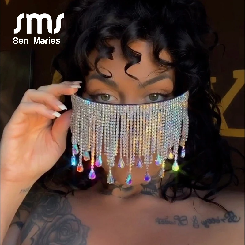 

Очки оверсайз, солнцезащитные очки для женщин, Роскошные, Fsahion, кисточка, кристалл, алмаз, солнцезащитные очки, маска, стимпанк, защита глаз, очки, тени