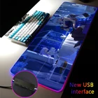Коврик для мыши с рисунком аниме Girl RGB, игровой коврик для мыши с разными интерфейсами, 4 USB-порта, USB Type-C