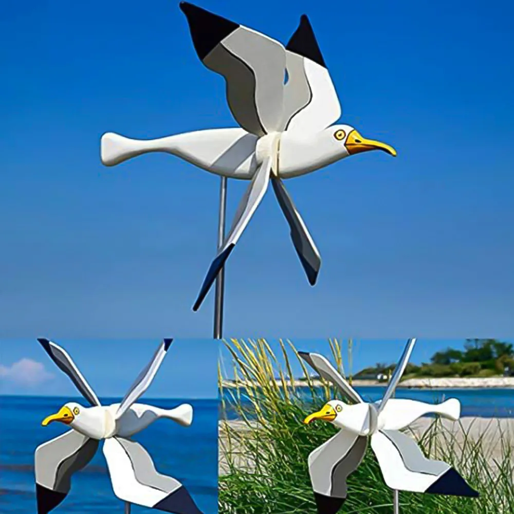 

2021New Whirligig-Asuka Series Windmill Seagull Windmill Garden Lawn Decor Courtyard Farm Yard Animal Decor Stakes Wind Spinners