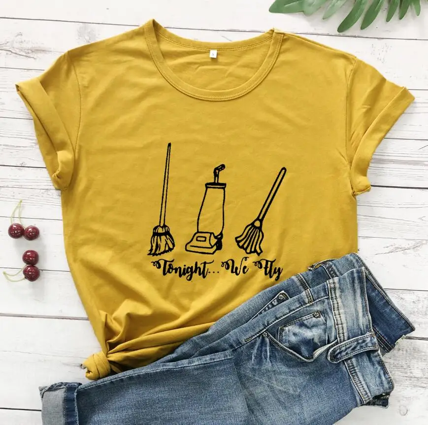 Футболка we fly с забавным графическим принтом ведьмы женская модная Винтажная