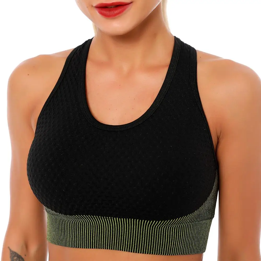 

Sexy Seamless Mesh Sports Underwear Women's Shock-Proof Vest Gather Fitness Running Leisure Yoga Stereotype Beauty Back Bra