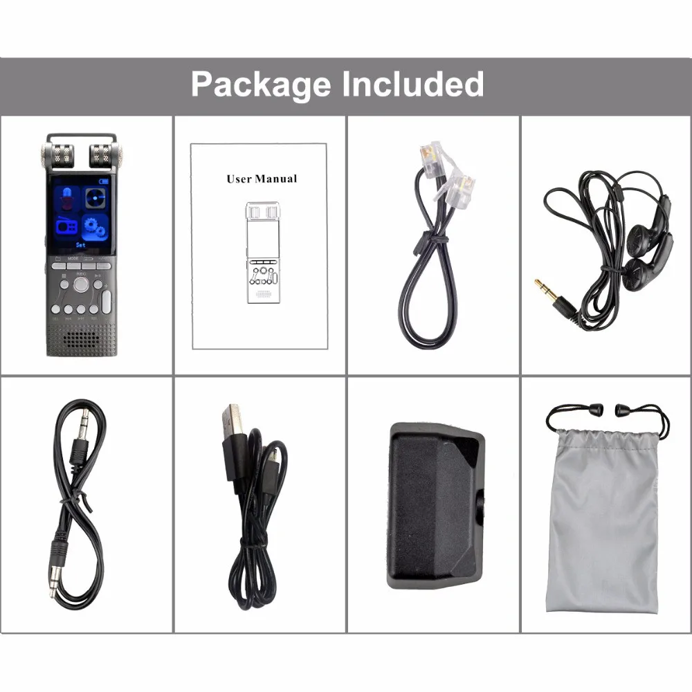 Professional Voice Activated Digital Audio Recorder 16GB 32G USB Pen Recording PCM 1536Kbps Support TF-Card | Электроника