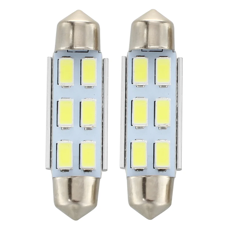 2x6 светодиодная лампочка для гирлянд лампа 5630 SMD белый светильник DC 12V 41mm Низкое