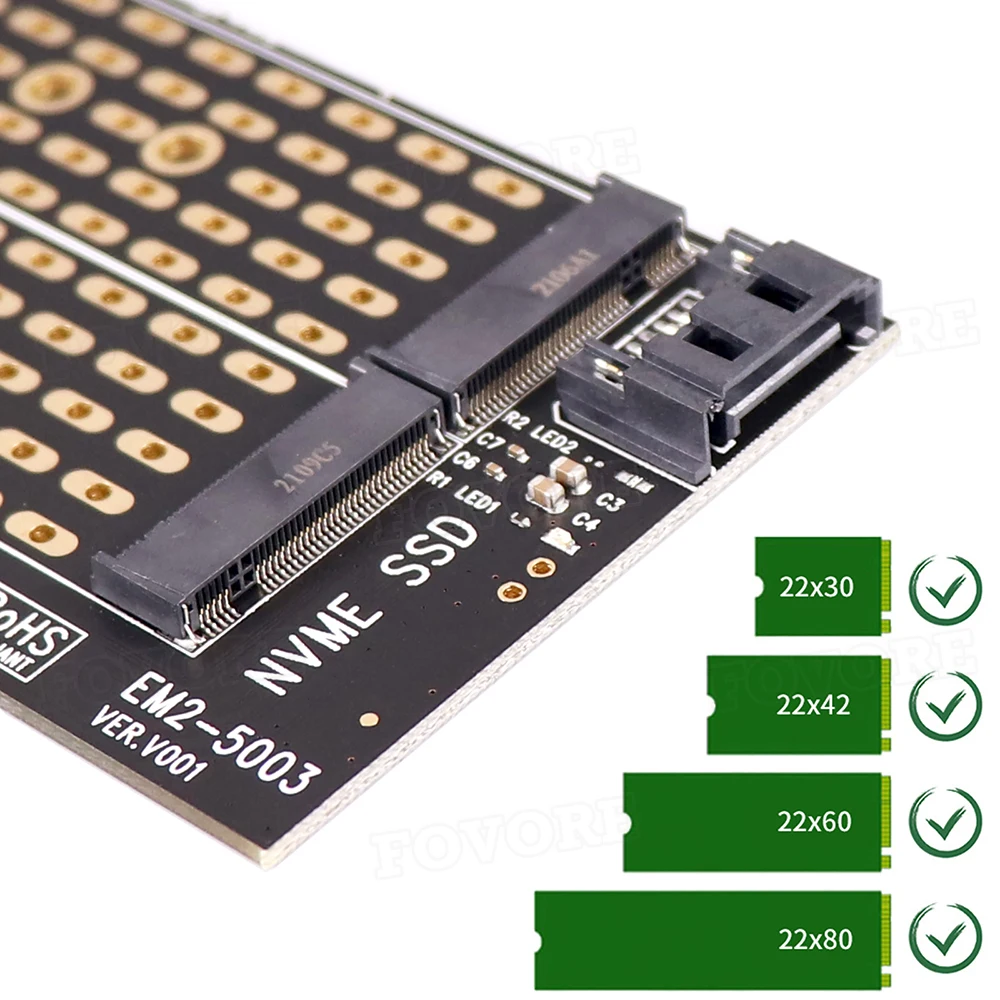 Двойной M2 NVME M.2 M ключ SATA B Ключ SSD к PCI Express PCIe 3 0 адаптер карты для 2230 2260 2280 поддержка