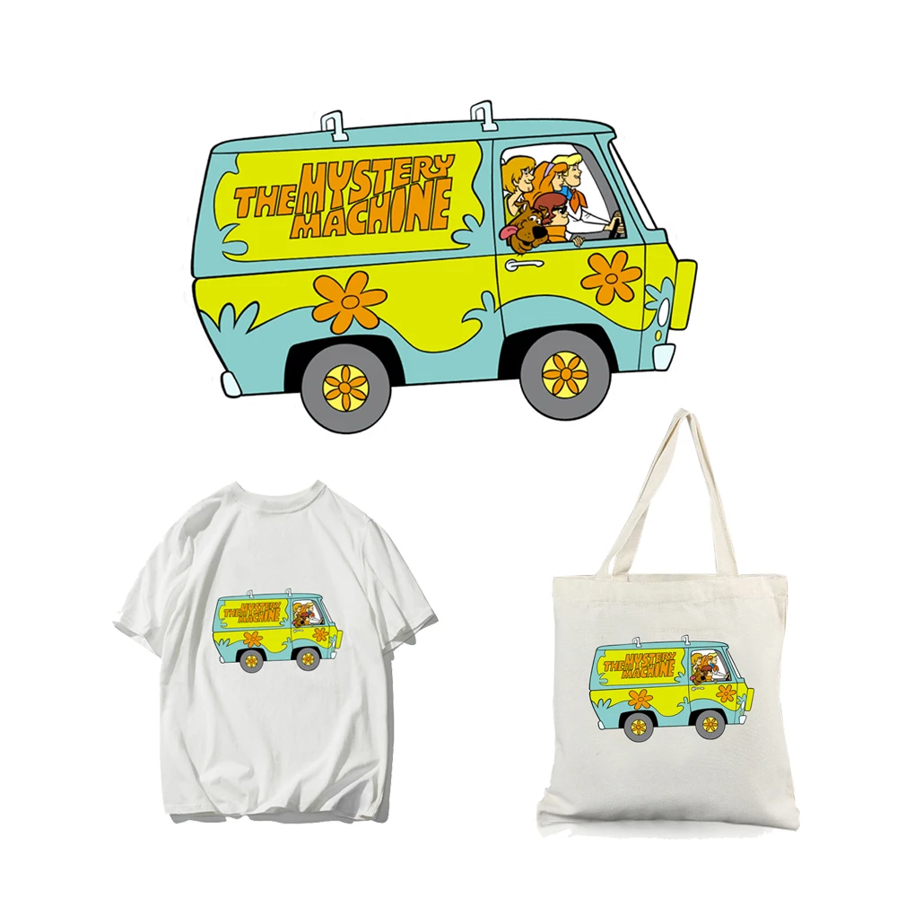 

Ransitute R1328 Bus Best Friends Heat Transfer Stickers Clothing Patches For T-shirt Iron-on Transfers DIY Applique Patches