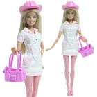 Модная белая розовая шапка-чулок BJDBUS, пластиковый мешок, тапочки, шапка, ежедневный наряд, одежда медсестры для куклы Барби, аксессуары, игрушка