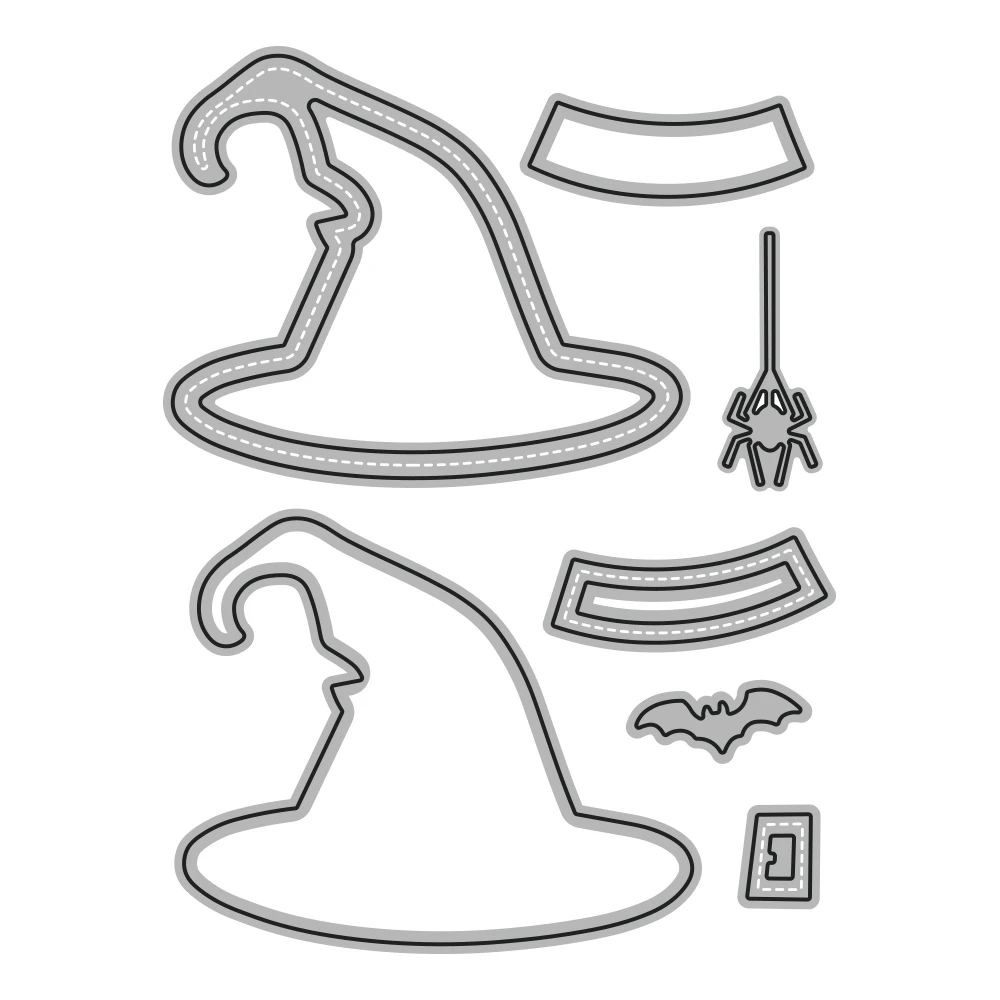 Мангокрафт Хэллоуин ведьма шляпа металлические штампы трафарет для сделай сам