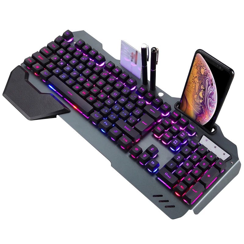 Механическая игровая клавиатура для PUBG проводная эргономичная с RGB подсветкой