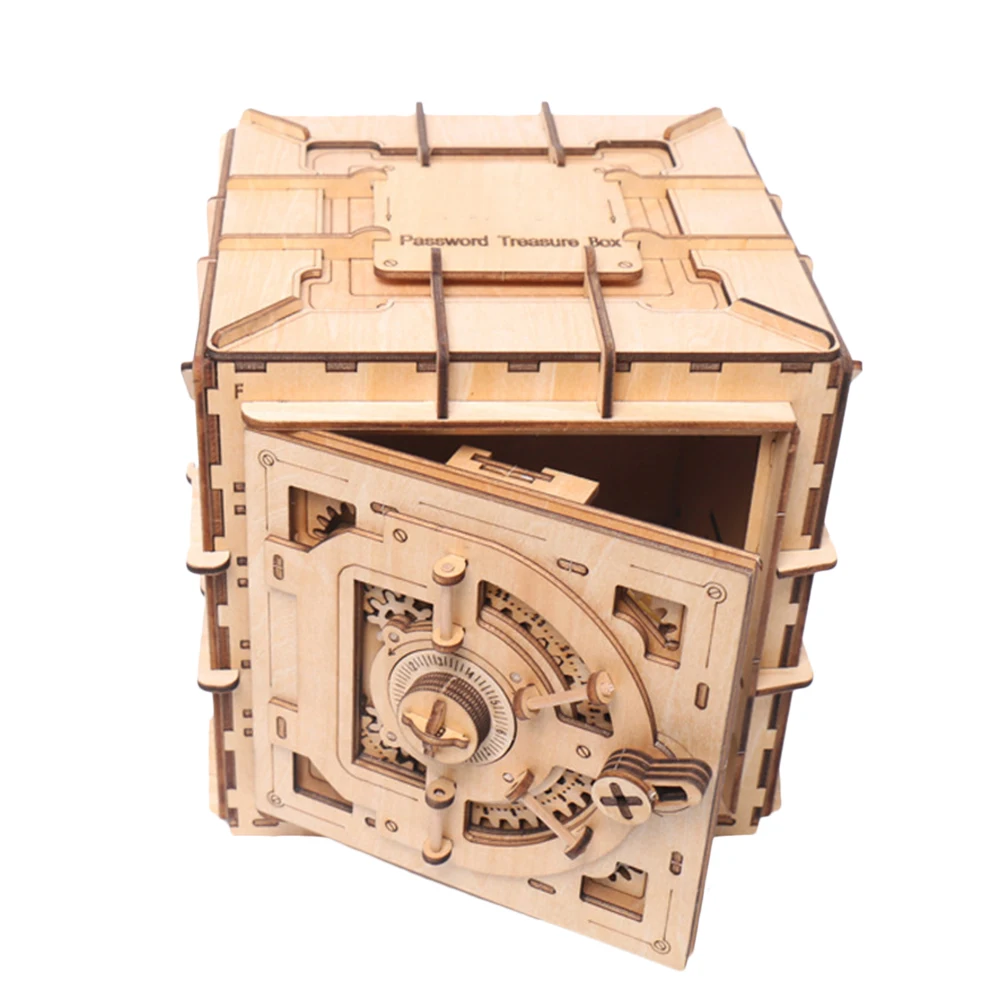 

DIY 3D Wooden Puzzle Treasure Box Girl Jewelry Storage Box Creative Mechanical Model Wooden Puzzle Game Assembly for Children