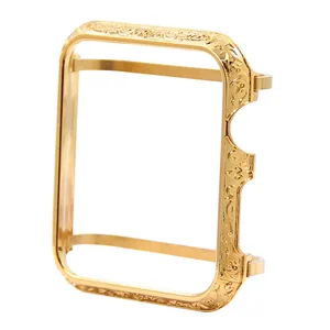 watch screen protector custom metal plated gold case cover for smart watch compatible with 38mm 42mm free global shipping