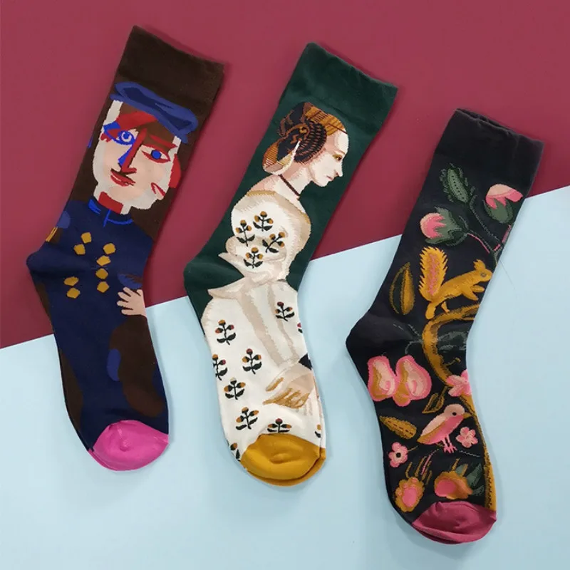 Забавные Женские носочки рождественские подарки для женщин счастливые Harajuku носки скейтборда креативные