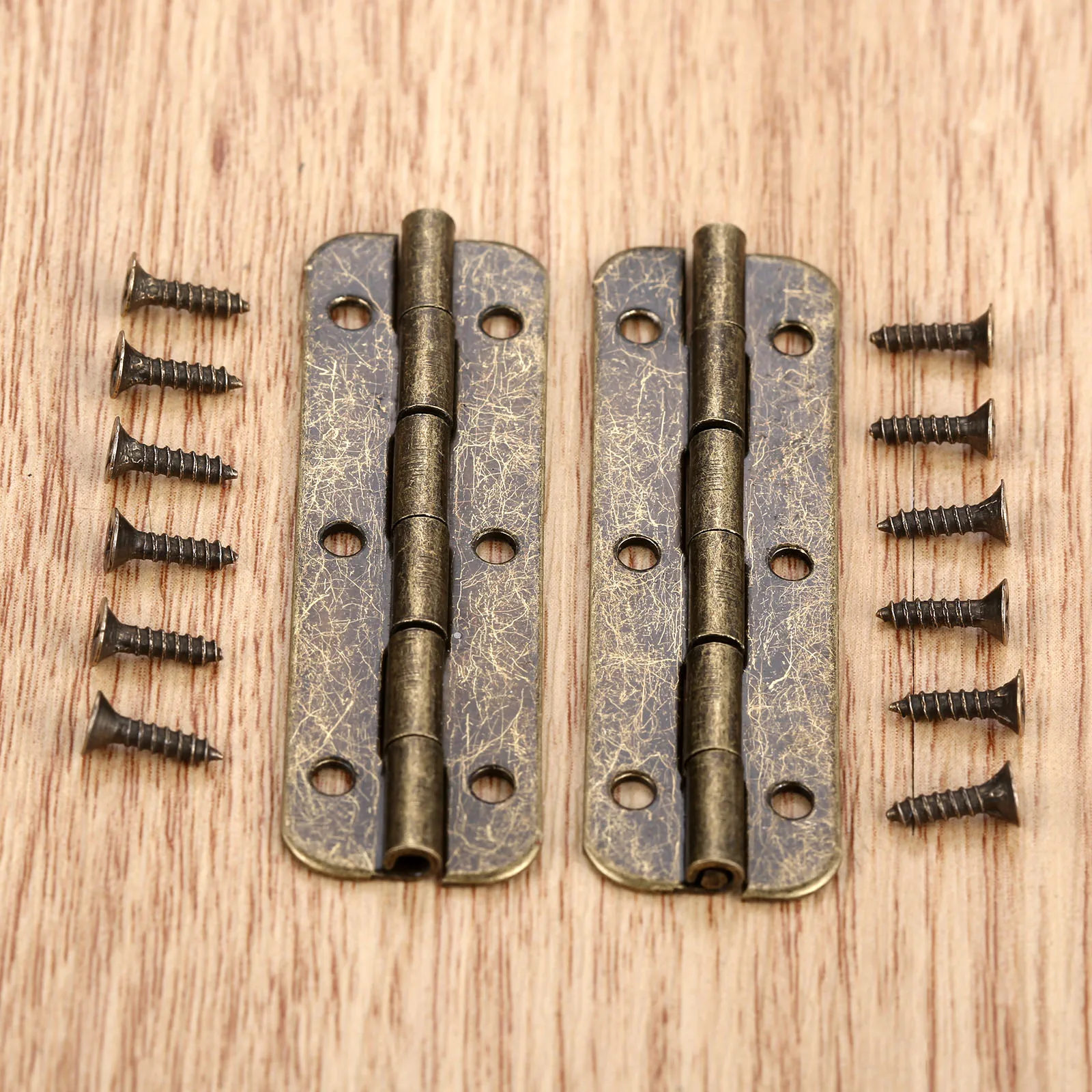 2Pcs Metal Cabinet Door Luggage Long Hinge Antique Vintage Bronze Tone6 Holes Decor Furniture Decoration Hardware