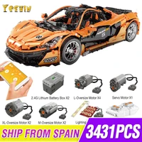 mould king 13090 technical app controlled moc 16915 mclaren p1 hypercar 18 racing car building blocks toys for boys