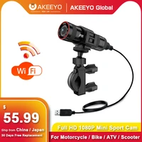 akeeyo aky 610l bicycle helmet camera fully waterproof 1080p motorcycle dash cam wifi built in battery action video recorder