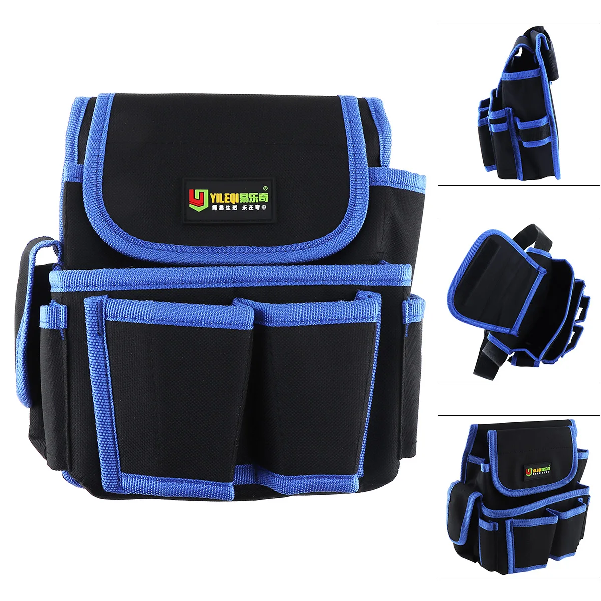 Multifunctional Durable Waterproof Waist Tool Bag with 4 Holes 2 Pocket /Electric Drill Pocket for Home /Industrial Maintenance
