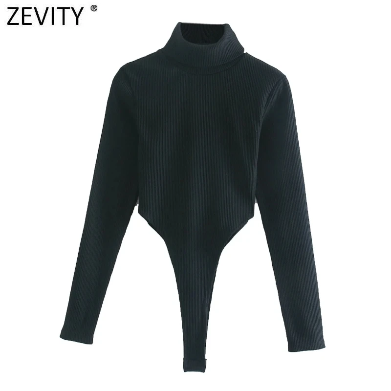 Новинка от Zevity женская модная водолазка с воротником Сексуальные облегающие
