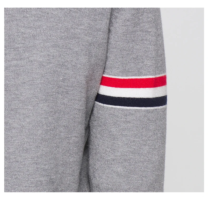 

2021 TB THOM Fashion Brand Sweaters Men Slim Fit V-Neck Cardigans Clothing Striped Cashmere Wool Autumn knitting Casual Coat