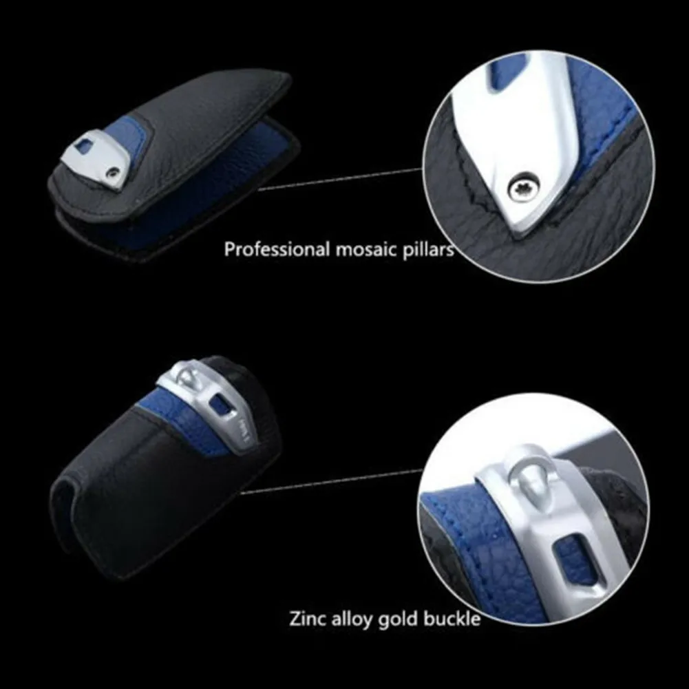 

High Quality Hardware And Blade Shape Leather Key Fob Holder Bag Cover Blade Type For BMW Suv New X5X6 Key Case Car Accessories