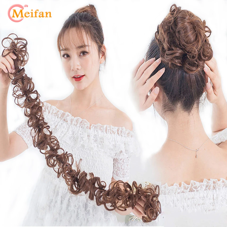 MEIFAN шиньон из синтетических волос резинка эластичные резинки для наращивания